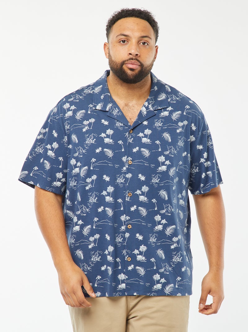 Camisa de manga corta con estampado AZUL - Kiabi