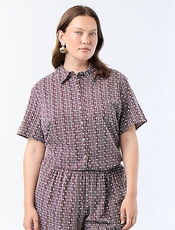 Camisa de manga corta con estampado bordado