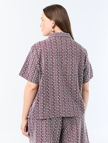 Camisa de manga corta con estampado bordado