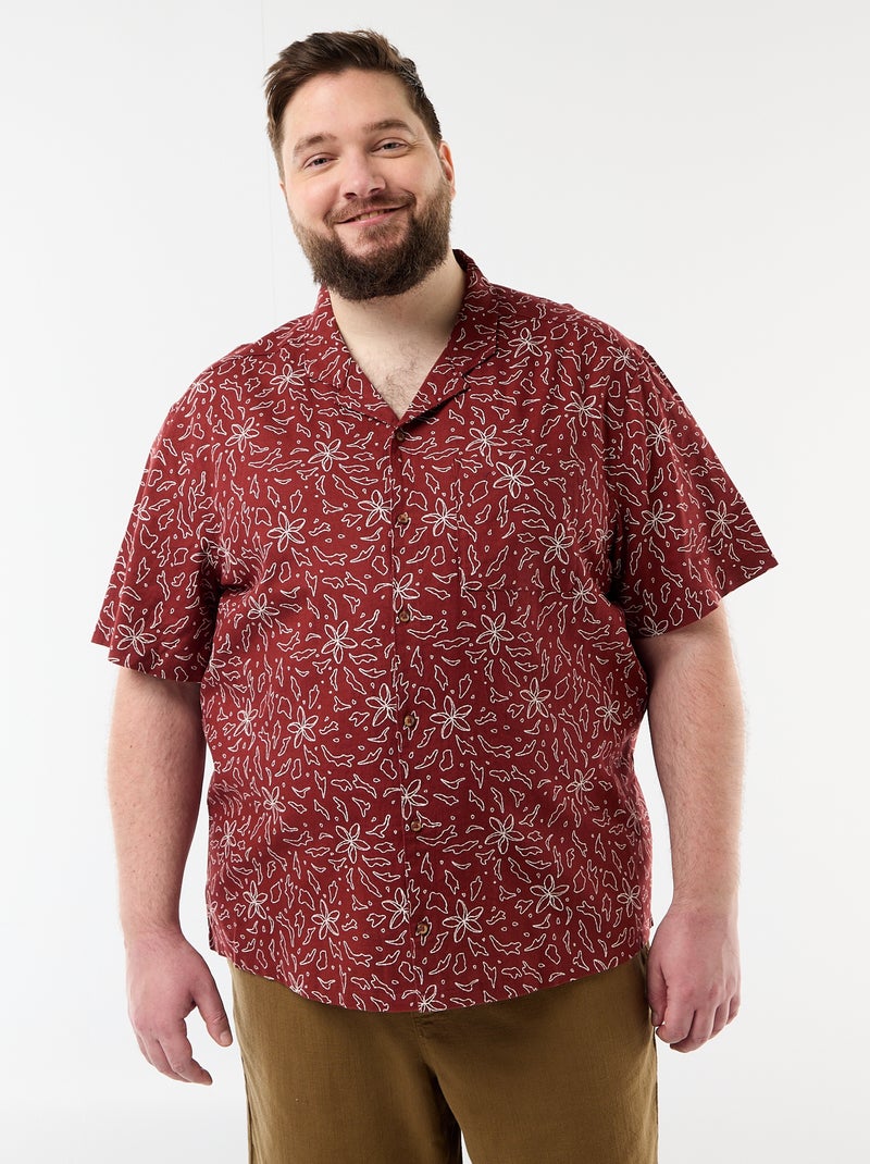Camisa de manga corta con estampado Rojo - Kiabi