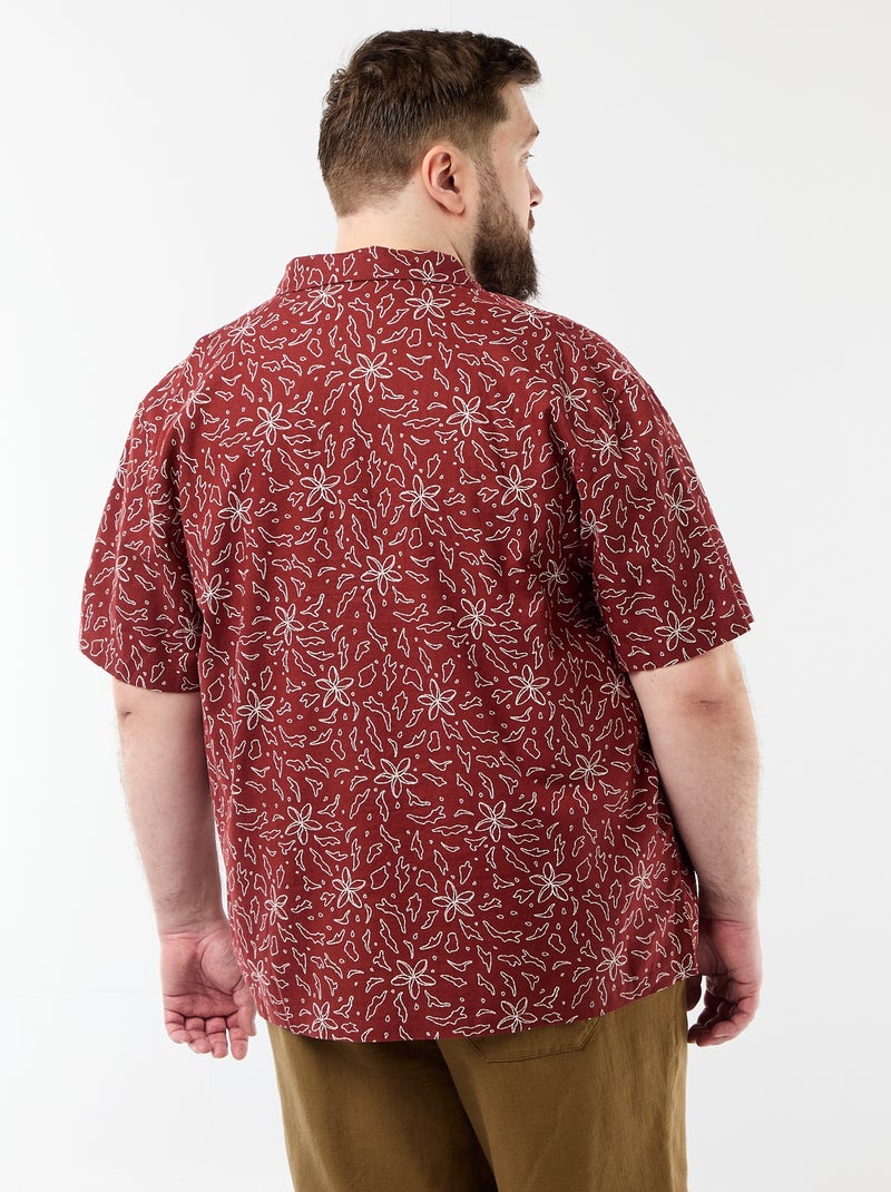 Camisa de manga corta con estampado Rojo - Kiabi