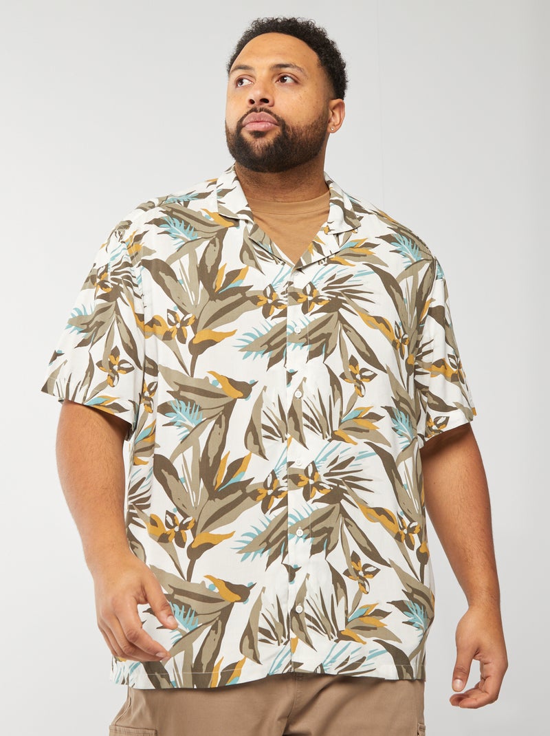 Camisa de manga corta con estampado VERDE - Kiabi