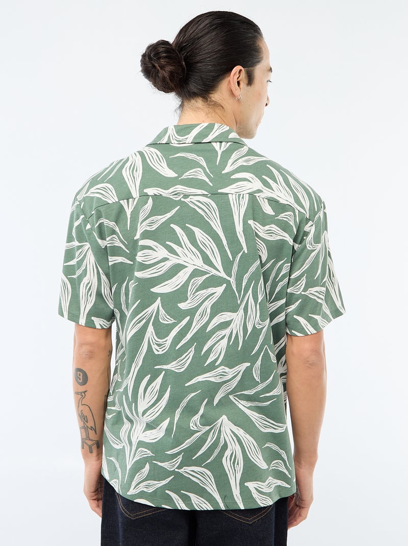Camisa de manga corta con estampado Verde - Kiabi