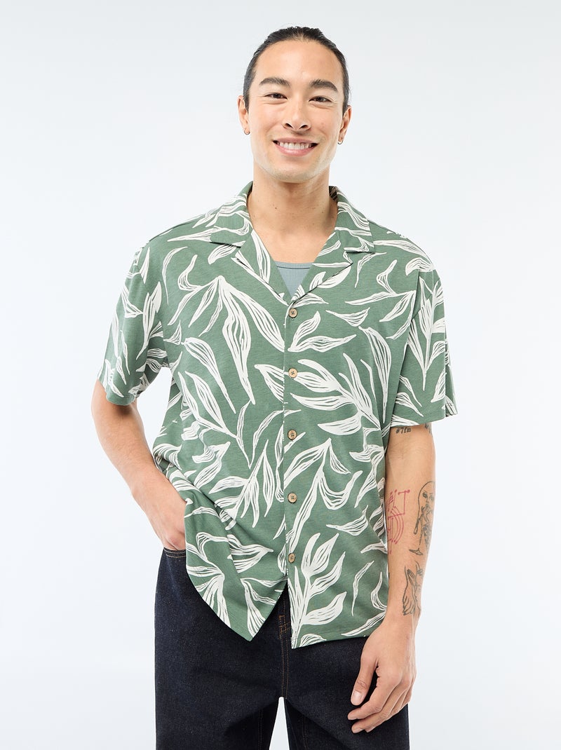 Camisa de manga corta con estampado Verde - Kiabi