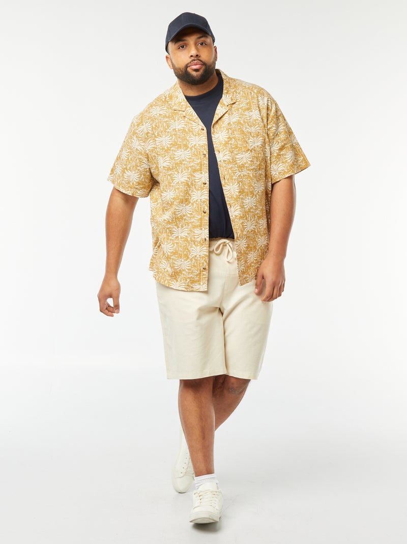 Camisa de manga corta con motivo Amarillo - Kiabi
