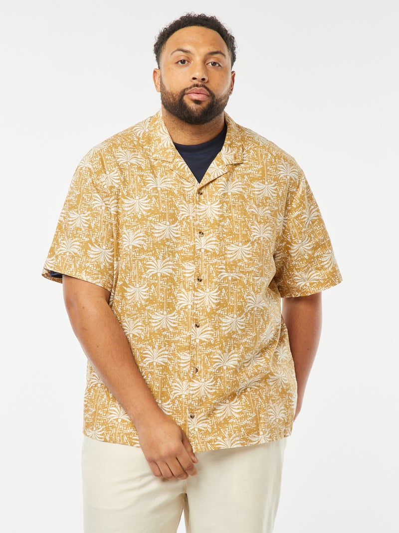 Camisa de manga corta con motivo Amarillo - Kiabi