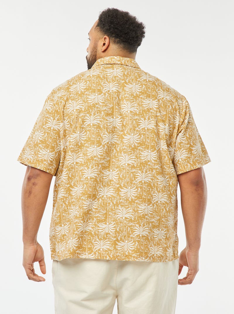 Camisa de manga corta con motivo Amarillo - Kiabi