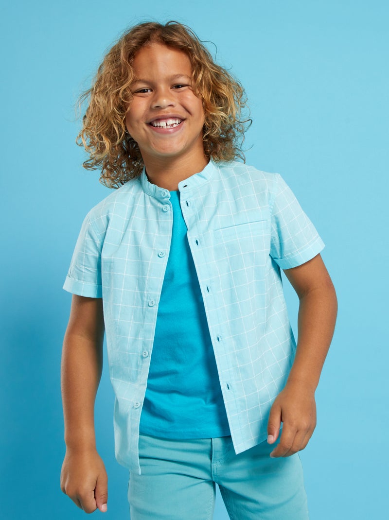 Camisa de manga corta con motivo AZUL - Kiabi