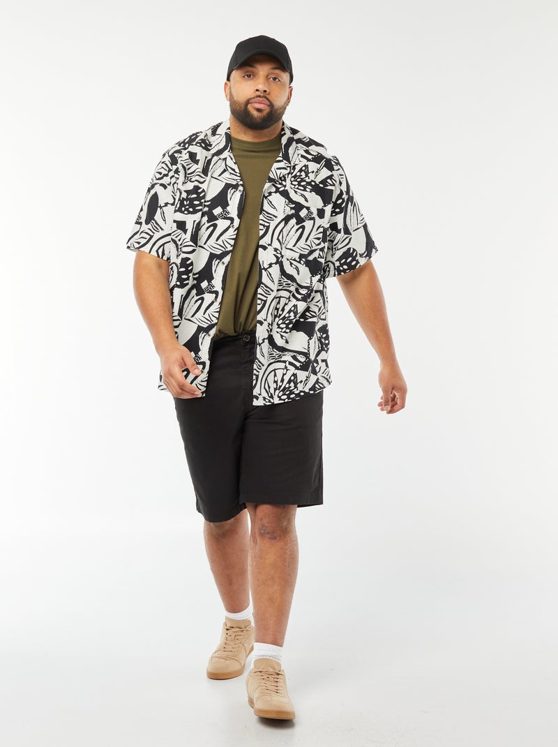 Camisa de manga corta con motivo Blanco - Kiabi