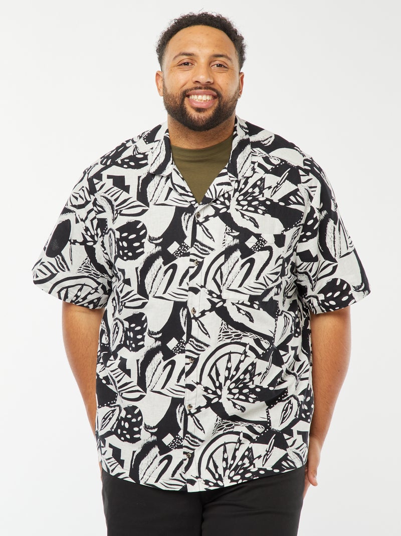 Camisa de manga corta con motivo Blanco - Kiabi