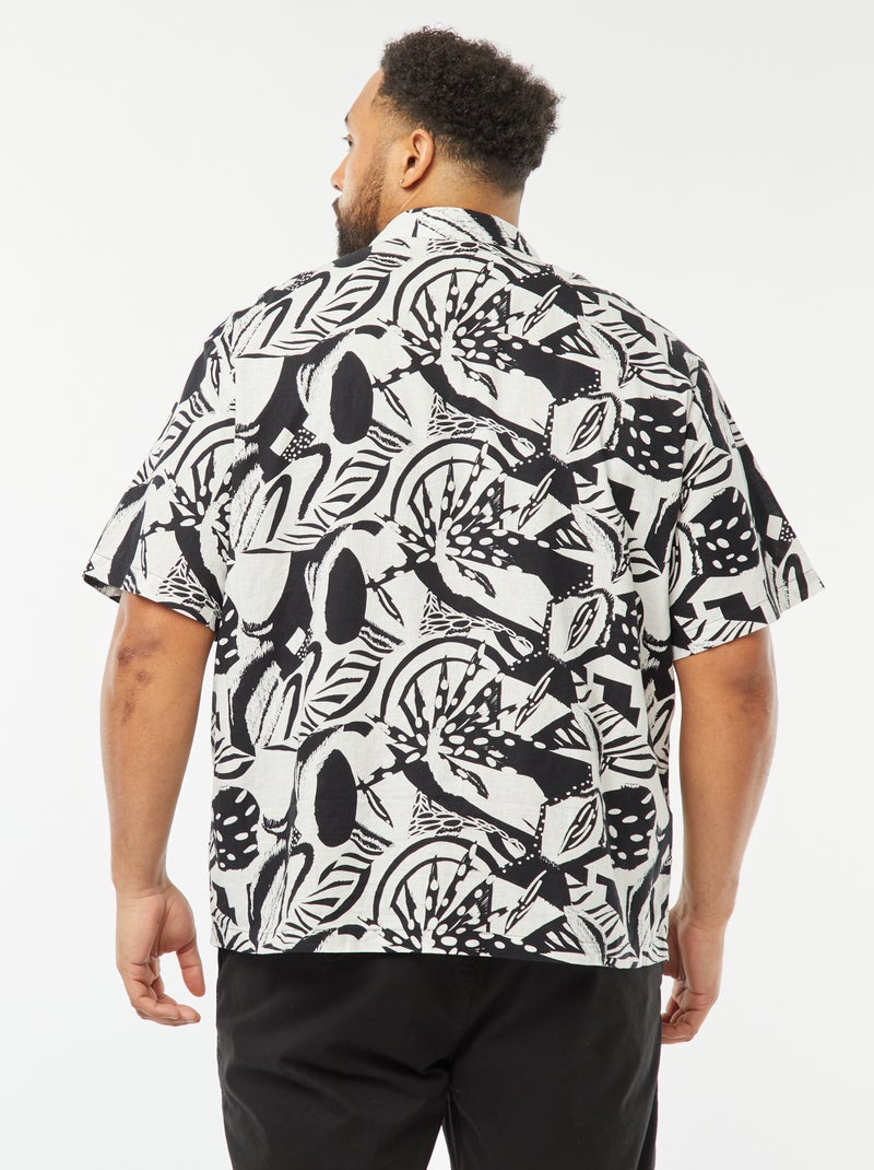 Camisa de manga corta con motivo Blanco - Kiabi