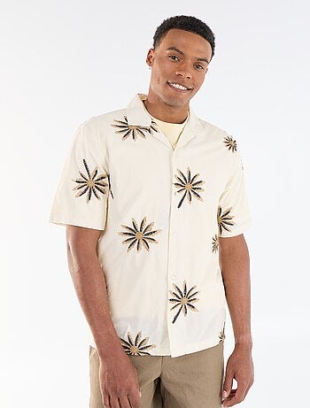 Camisa de manga corta con motivo bordado