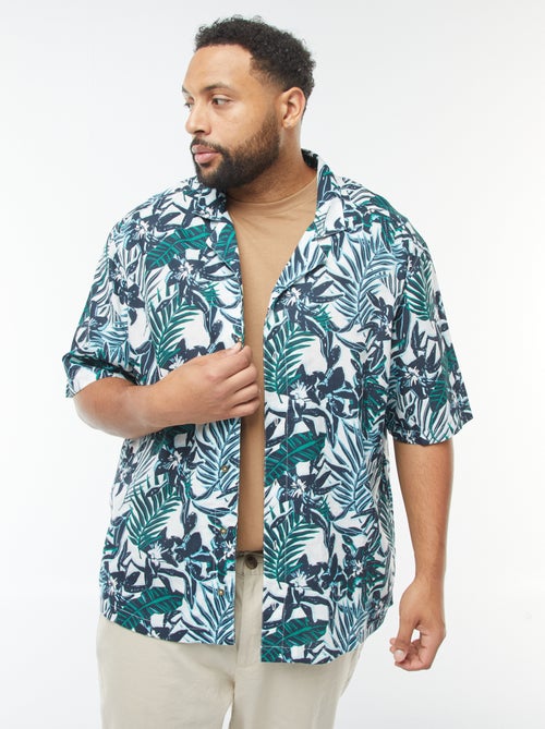 Camisa de manga corta con motivo de flores - Kiabi