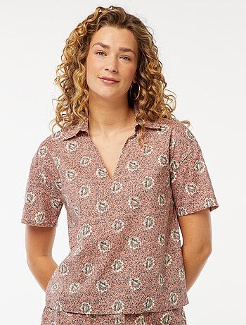 Camisa de manga corta con motivo floral
