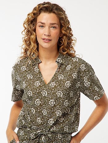 Camisa de manga corta con motivo floral