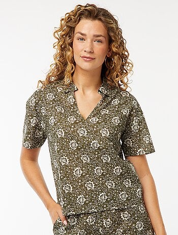 Camisa de manga corta con motivo floral