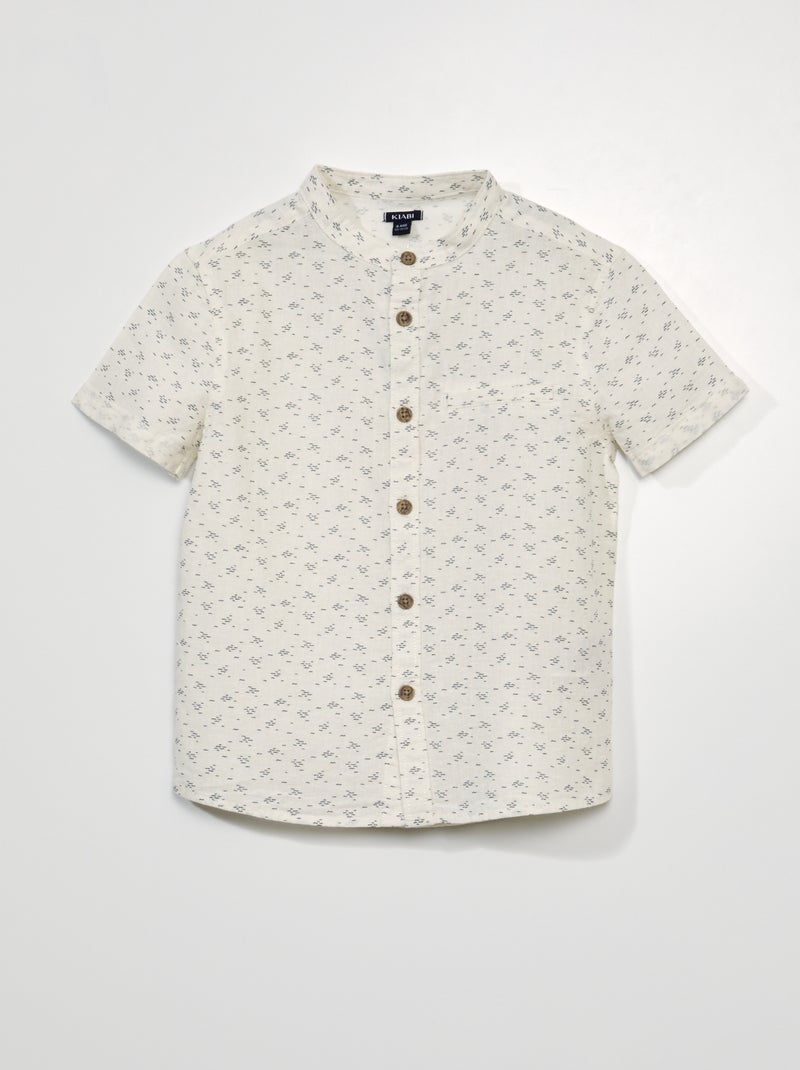 Camisa de manga corta con motivo 'olas' BLANCO - Kiabi