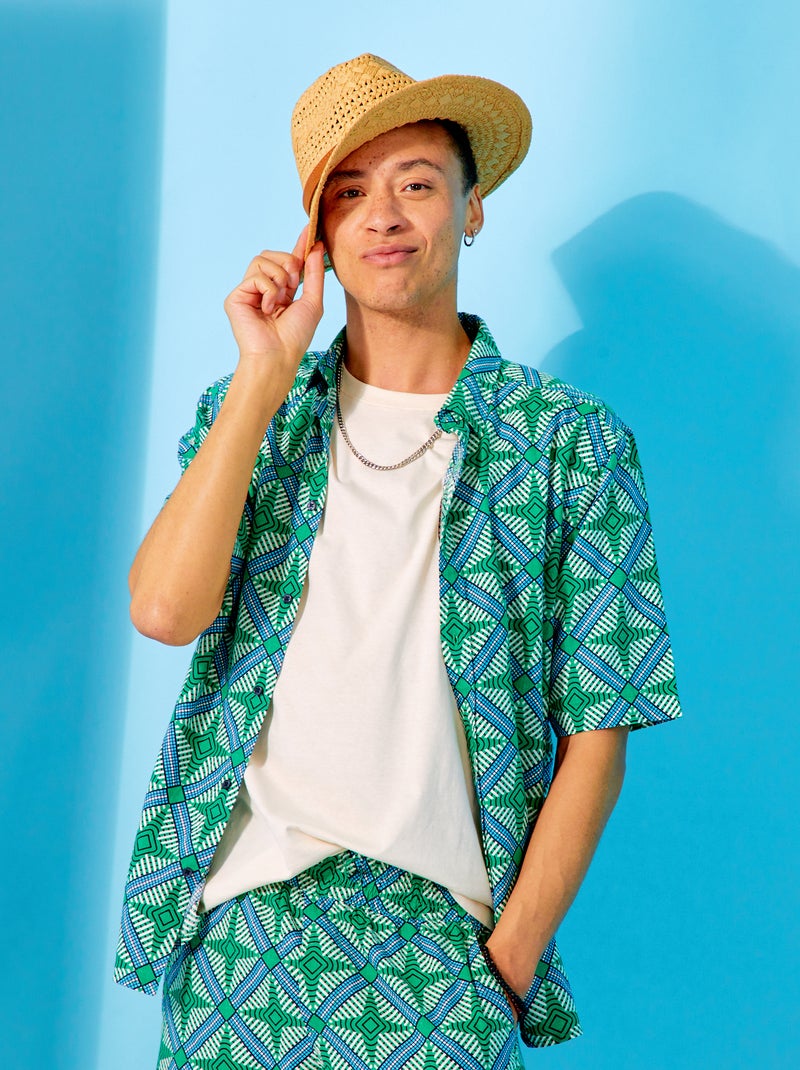 Camisa de manga corta con motivo VERDE - Kiabi