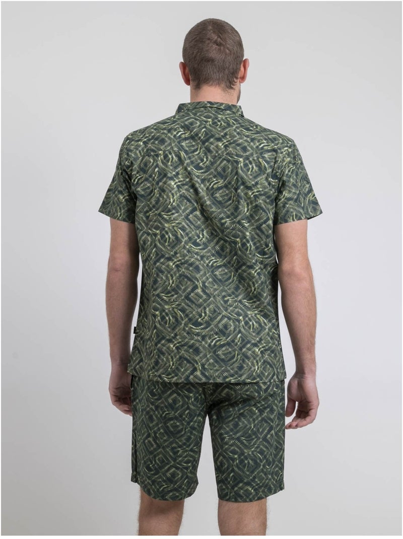 Camisa de manga corta con motivos DILTONIK Caqui - Kiabi