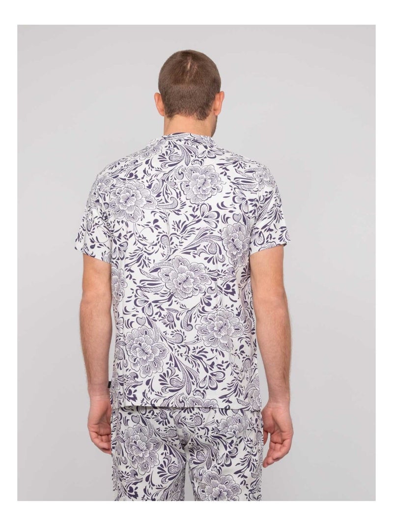 Camisa de manga corta con motivos DONUPO Crudo - Kiabi