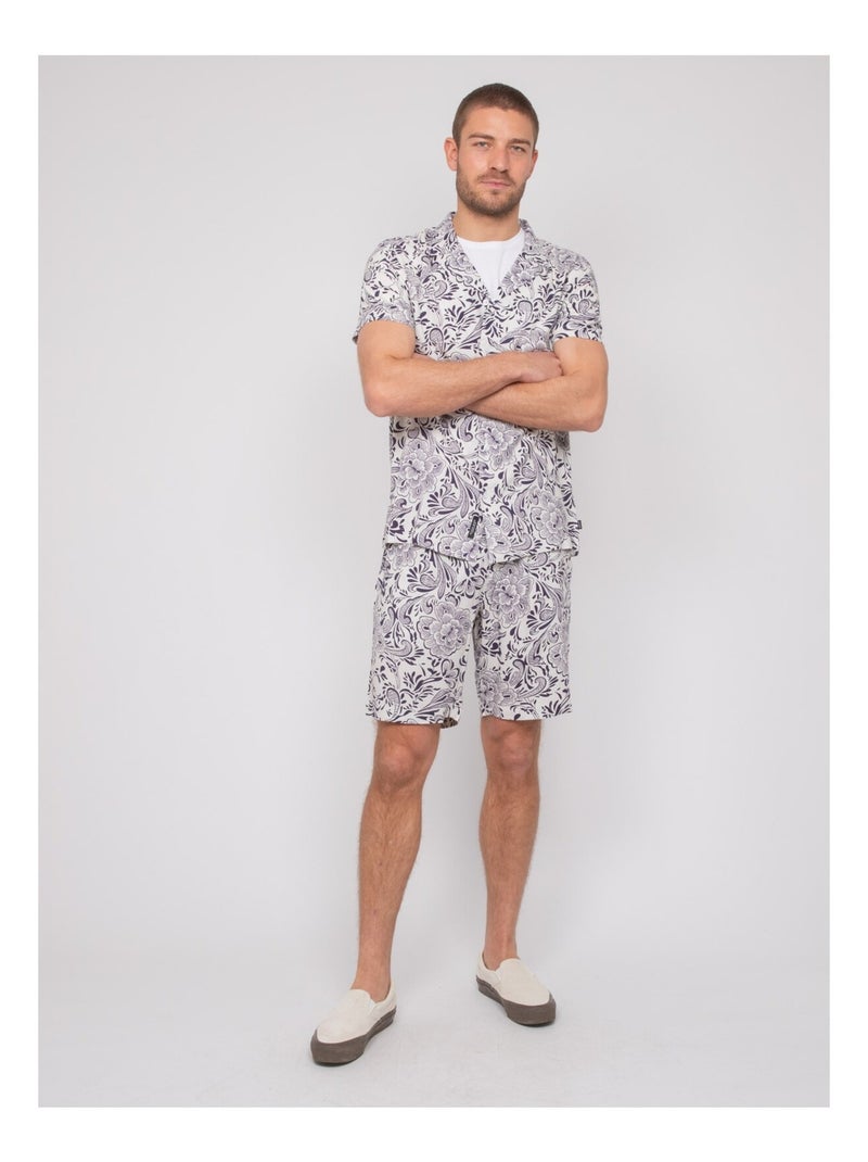 Camisa de manga corta con motivos DONUPO Crudo - Kiabi
