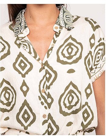 Camisa de manga corta con motivos OFELIA