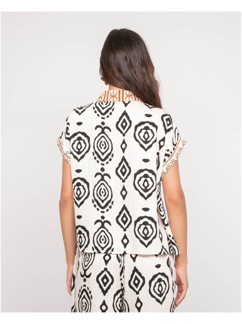 Camisa de manga corta con motivos OFELIA - Kiabi Camisa de manga corta con motivos OFELIA - Kiabi