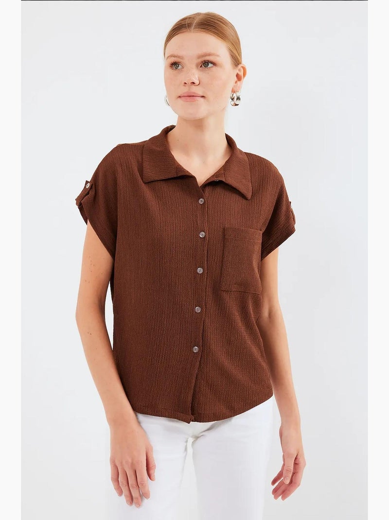 Camisa de manga corta con puños dobles bdart Marrón chocolate - Kiabi