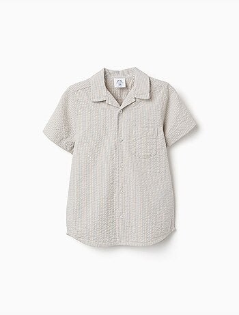 Camisa de manga corta de algodón a rayas