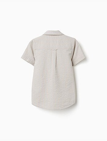 Camisa de manga corta de algodón a rayas