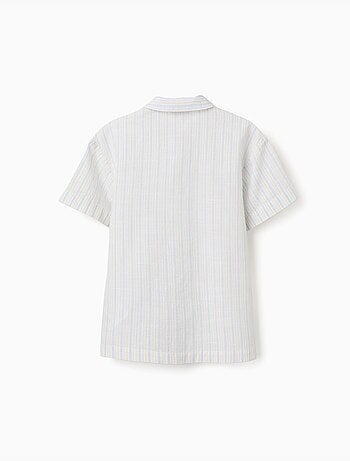 Camisa de manga corta de algodón a rayas B&S