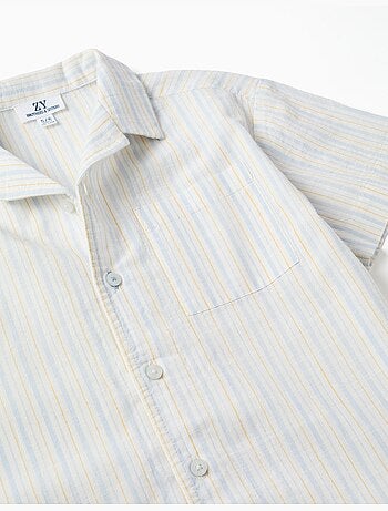 Camisa de manga corta de algodón a rayas B&S
