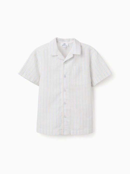 Camisa de manga corta de algodón a rayas B&S - Kiabi