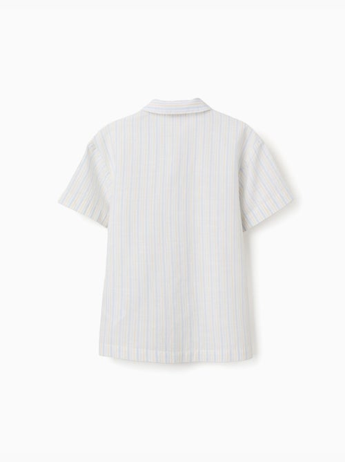 Camisa de manga corta de algodón a rayas B&S - Kiabi