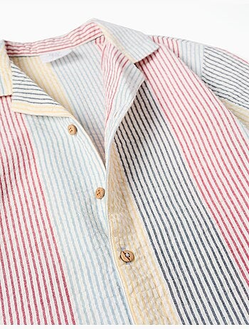 Camisa de manga corta de algodón a rayas You&Me
