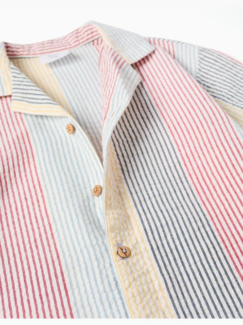 Camisa de manga corta de algodón a rayas You&Me - Kiabi Camisa de manga corta de algodón a rayas You&Me - Kiabi