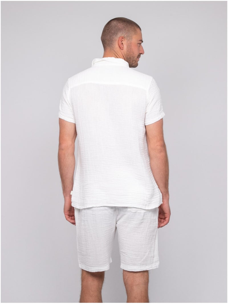 Camisa de manga corta de algodón DOUMAKI Crudo - Kiabi