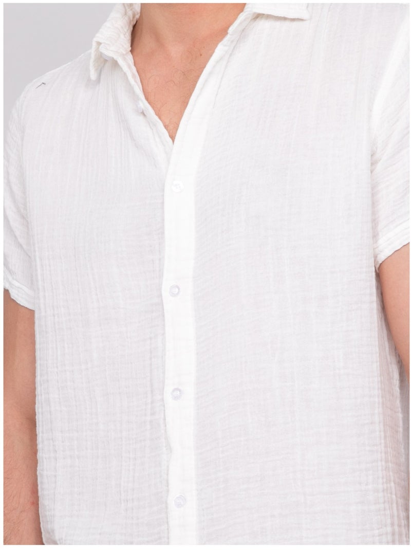 Camisa de manga corta de algodón DOUMAKI Crudo - Kiabi
