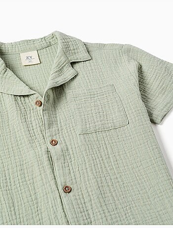 Camisa de manga corta de algodón