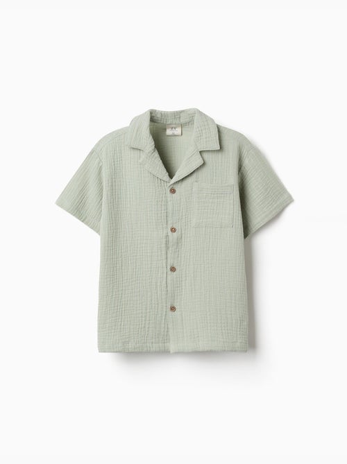Camisa de manga corta de algodón - Kiabi Camisa de manga corta de algodón - Kiabi