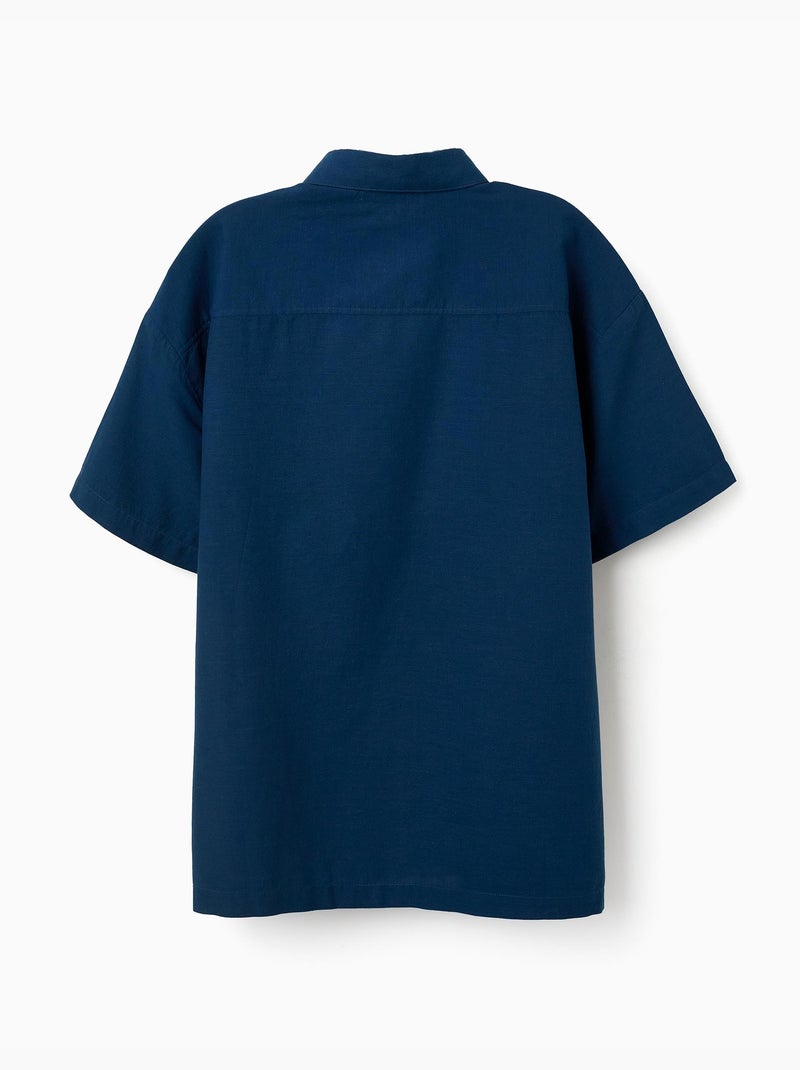 Camisa de manga corta de algodón You&Me Azul Azul - Kiabi