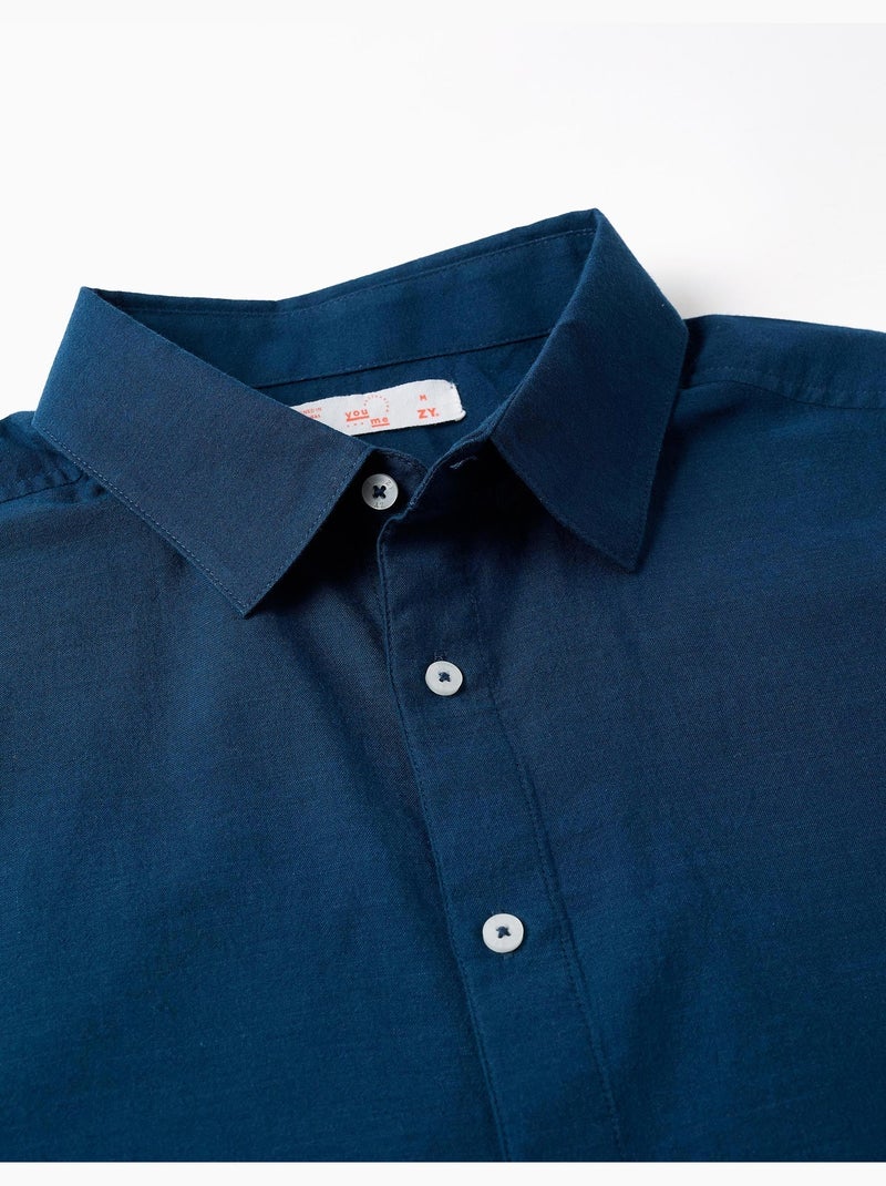 Camisa de manga corta de algodón You&Me Azul Azul - Kiabi