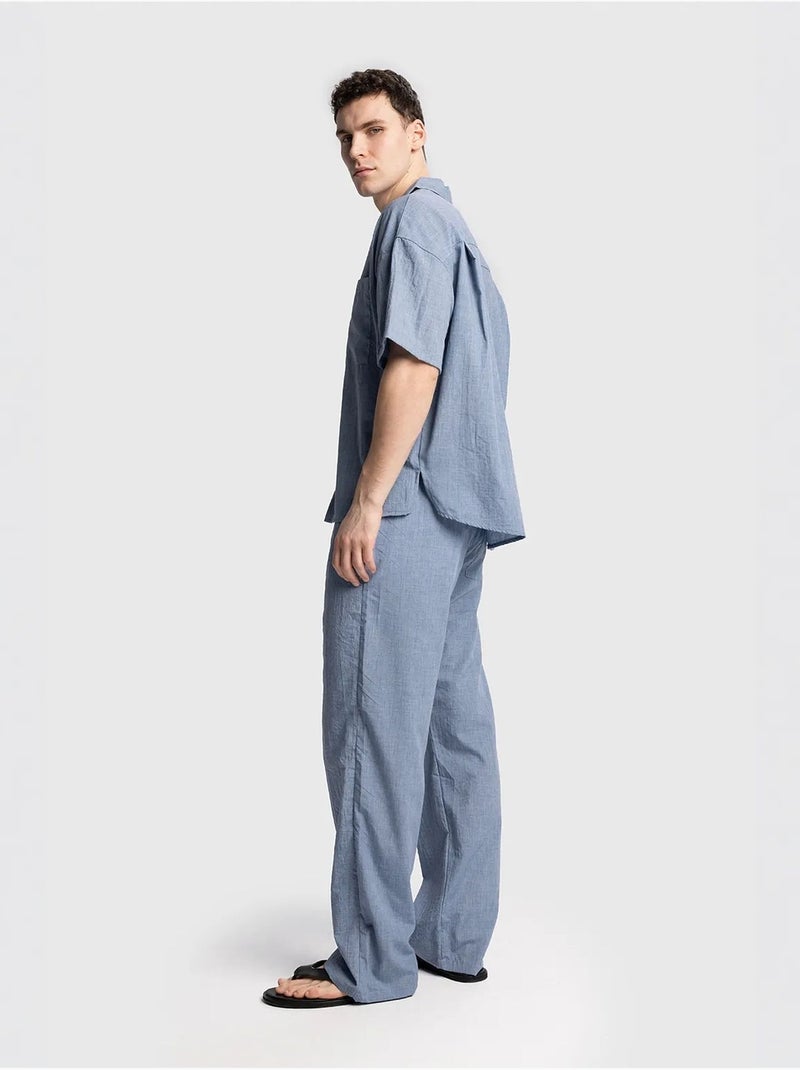 Camisa de manga corta de corte relajado para hombre giesto Azul claro - Kiabi