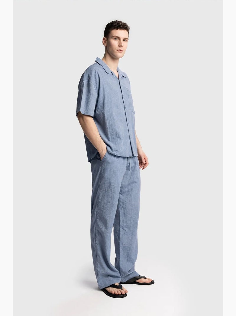 Camisa de manga corta de corte relajado para hombre giesto Azul claro - Kiabi