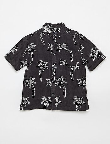 Camisa de manga corta de gasa de algodón