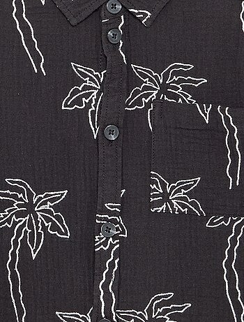 Camisa de manga corta de gasa de algodón