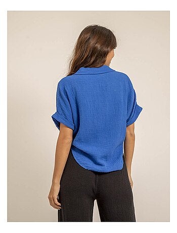 Camisa de manga corta de gasa de algodón ODETTE
