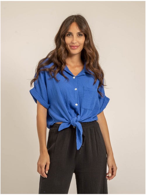 Camisa de manga corta de gasa de algodón ODETTE - Kiabi