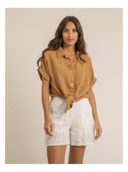 Camisa de manga corta de gasa de algodón ODETTE - Kiabi