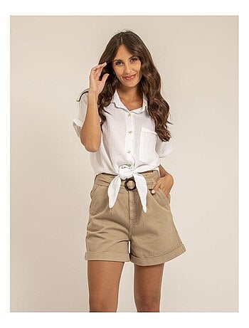 Camisa de manga corta de gasa de algodón ODETTE
